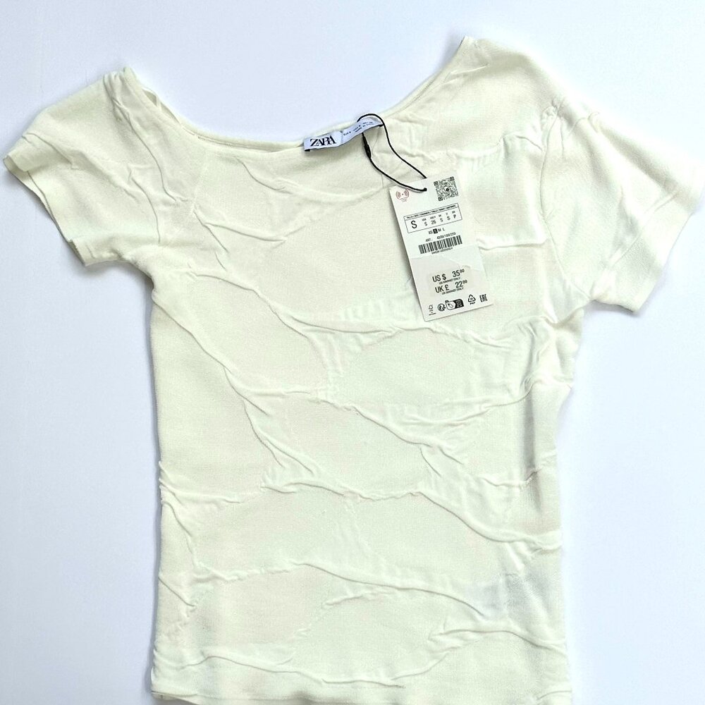 Zara Asymmetrical Crop Top White NWT